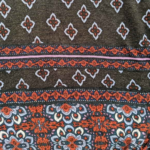 Free People Top Fringed Macrame Front Tie V-Neck Long Sleeve Black Multi L NWT - Picture 6 of 16